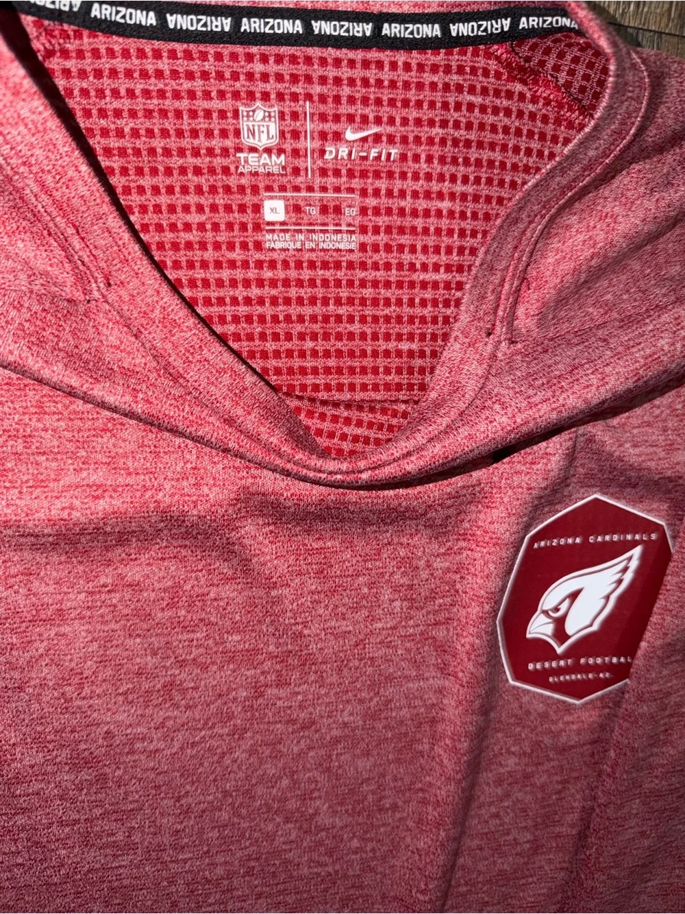 Arizona Cardinals NFL team apparel Nike dri-fit long sleeve shirt red men’s XL